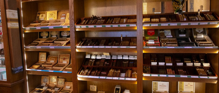Famous Smoke Shop Interior Wall of Cigars