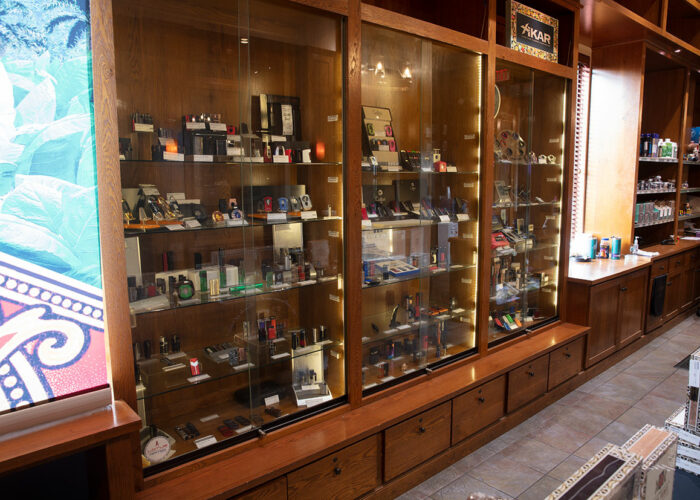 Famous Smoke Shop Retail Store Cutters and Lighters Display Cases